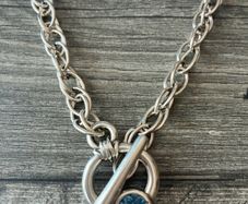 Antique silver plated toggle necklace