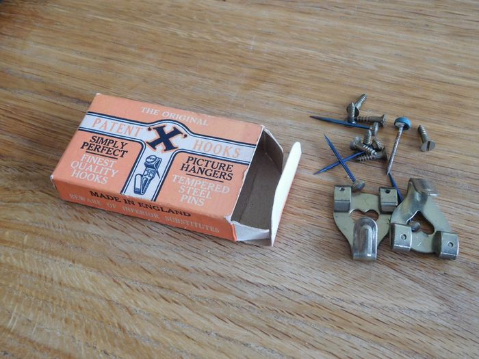 Vintage box of "The Original Patent Hooks"