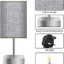 NEW Touch Control Table Lamp,3-Way Dimmable Bedside Lamps Nightstand Lamps with Flaxen Fabric Shade for Bedroom Living Room,LED Bulbs Image 6