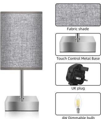 NEW Touch Control Table Lamp,3-Way Dimmable Bedside Lamps Nightstand Lamps with Flaxen Fabric Shade for Bedroom Living Room,LED Bulbs