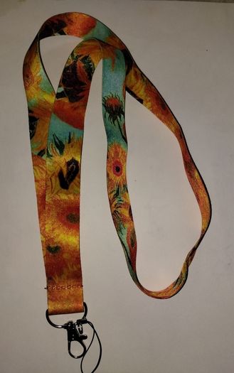 Sunflower Lanyard from Amsterdam Van Gogh museum Sunflowers  ID Holder Key Clip