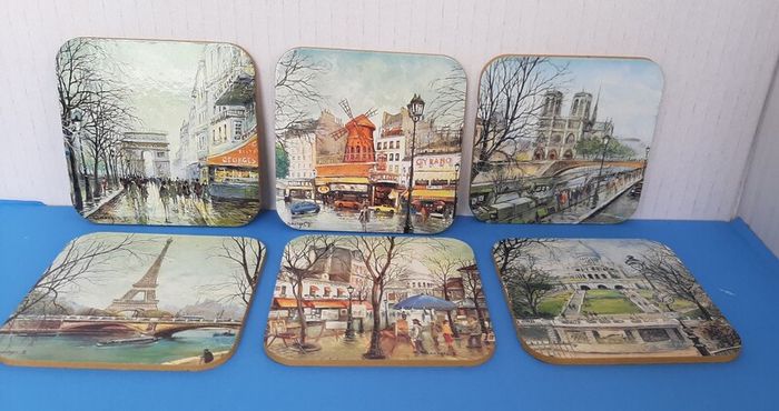 New vintage coasters Parisx6 in packaging