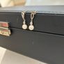 silver pearl earrings Image 2