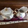 Vintage Minature Creamer & Sugar bowl set on tray Image 2