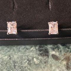 silver cubic zirconia earrings