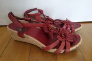 Ladies red burgundy leather platform sandals New size EU 41 7 UK