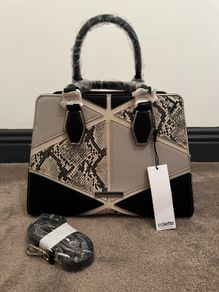 Brand New Colette by Colette Hayman Geometric Snakeskin Panel Handbag