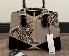Brand New Colette by Colette Hayman Geometric Snakeskin Panel Handbag