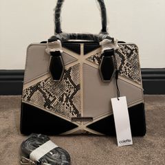 Brand New Colette by Colette Hayman Geometric Snakeskin Panel Handbag
