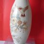 Crackle Glaze Vase   Humming Bird Sucking Nectar  11inches Image 3