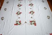 Hand Embroidered Linen Tablecloth and 12 Napkins