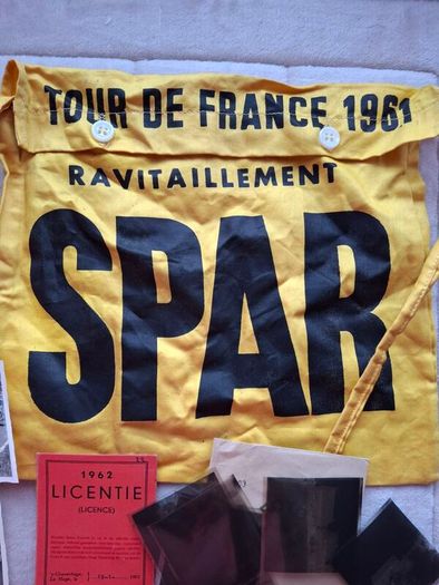 Vintage Cycle Race Tour De France MEMORABILIA PHOTOS &, Negatives ,  FOOD BAG , PROGRAMMES phoenix Park Dublin 1961 , Even 1962 Licenses of a competitor   LAST ONE OF TWO SETS  !