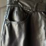 M&S Black faux leather trousers size 12/M Image 2