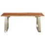 Coffee Table 100x60x40 cm Solid Acacia Wood and Stainless Steel Image 2