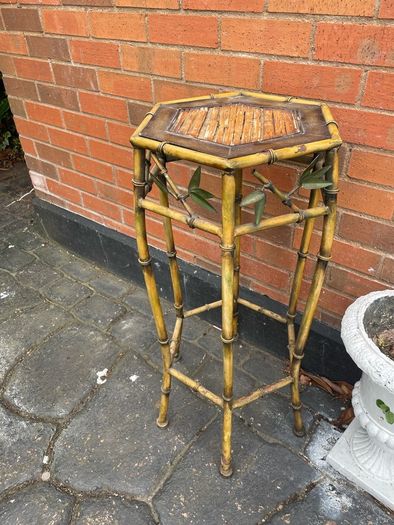 Vintage Faux Bamboo Metal Plant Stand