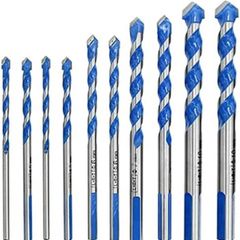10Pcs Tungsten Carbide Masonry Drill Bit Set for Metal Steel Porcelain Ceramic Tile Concrete Brick Plastic Wood 6 8 10 12mm (FREE POSTAGE)