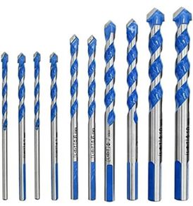 10Pcs Tungsten Carbide Masonry Drill Bit Set for Metal Steel Porcelain Ceramic Tile Concrete Brick Plastic Wood 6 8 10 12mm (FREE POSTAGE)