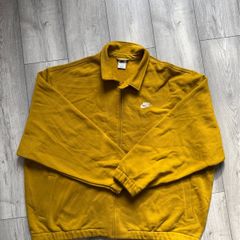 Nike Harrington Jacket Full Zip Mustard Yellow Fleece 3XL