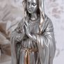 Art Nouveau Figurine Madonna Statue Silver Sculpture Church Figurine Mar Image 3
