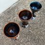 Set of 3 Louis Mulcahy Handmade Pottery Wine Goblets Image 2