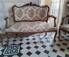 Antique French Louis XVI style sofa and chairs