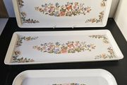Set of 3 x Aynsley  "Cottage Garden"  Rectangular Trays