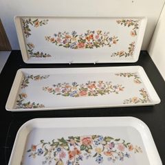 Set of 3 x Aynsley  "Cottage Garden"  Rectangular Trays