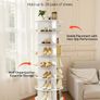 7 Tiers Rotating Shoe Rack Tower with Wheels, Movable 360 Image 5