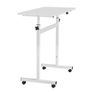Standing Desk, Adjustable Height Mobile Stand Up Desk with Lockable Casters, 810 x 410 mm Small Computer Sit Stand Rolling Workstation with Hook, 25 kg Desktop Capacity, for Home Office, White Image 10
