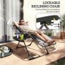 Zero Gravity Chairs Set of 2, Folding Sunloungers Reclining Garden Chairs with Cup Holder, Headrest, Dark Grey Image 7