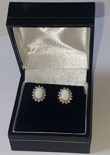 Vintage Hallmarked Silver Opal & Sapphire Clusters
