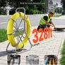 Fish Tape Fiberglass, 100M 6.3MM, Duct Rodder Fishtape Wire Puller with Stand, Cable Running Rod with Locking Mechanism, Fishing Tools, for Walls Floor and Electrical Conduit, Non-Conductive Image 6