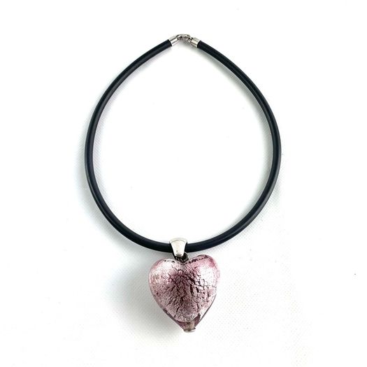 Vintage Murano glass heart necklace