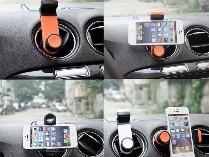 Orange Ac Heater Air Vent Car Mount Phone Holder