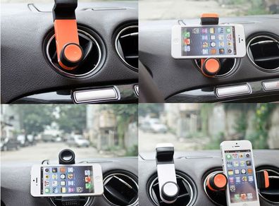 Orange Ac Heater Air Vent Car Mount Phone Holder