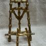 Vintage Faux Bamboo easels with textured gold finish Image 5