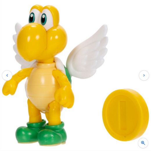 BRAND NEW Super Mario Action Figure Green Para Koopa Troopa with Coin 10cm