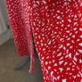 dress asos red & white v neckline long sleeved empire line dress size 14 Image 5