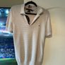 Tommy Hilfiger Cream Textured Knit Polo Shirt Size S Image 2