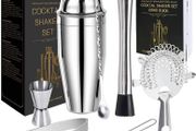 FREE EXPRESS SHIPPING Cocktail Making Set, 9Pcs Stainless Steel Bartender Kit Professional Cocktail Shaker Set with 750ML Boston Shaker for Home, Bar, Party