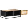 Coffee Table 90x50x35 cm Rough Mango Wood and Natural Cane Image 4