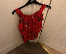 Red Bardot Top Size 8