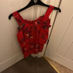 Red Bardot Top Size 8