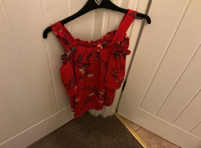 Red Bardot Top Size 8