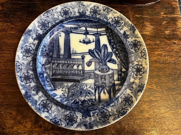 Antique Blue Tf & Sons Plate