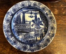 Antique Blue Tf & Sons Plate