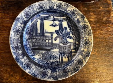 Antique Blue Tf & Sons Plate