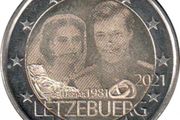 Luxembourg 2 Euro Commemorative Coin 2021 - 40th Anniversary - Wedding of Henri and Maria Teresa. Photo Version. Uncirculated.