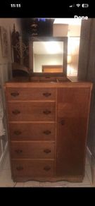Beautiful Art Deco Oak Compactum "Gentleman's Chest "Wardrobe (Original Vintage Compartments & 4 castors )