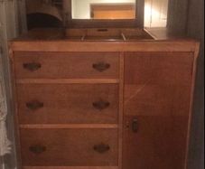 Beautiful Art Deco Oak Compactum Wardrobe (Original Vintage Compartments)